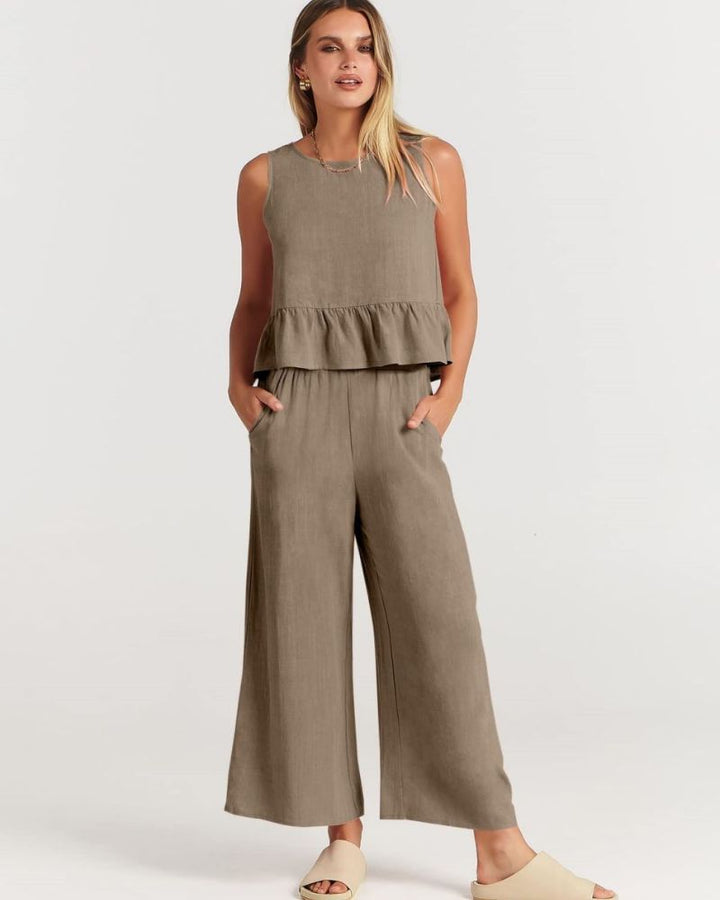VALERINA - Casual Linen 2 Piece Set