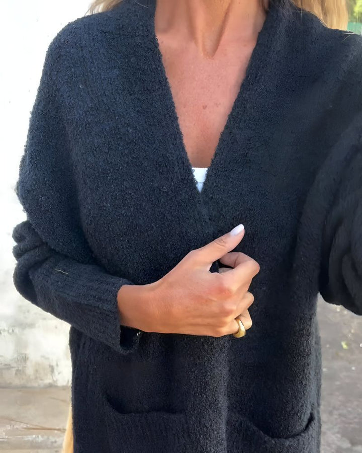 BELIA - Casual Knit Pocketed Cardigan